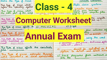Class 4 Computer annual exam Question Paper 2024-25 | Class 4 Exam Paper Computer worksheet