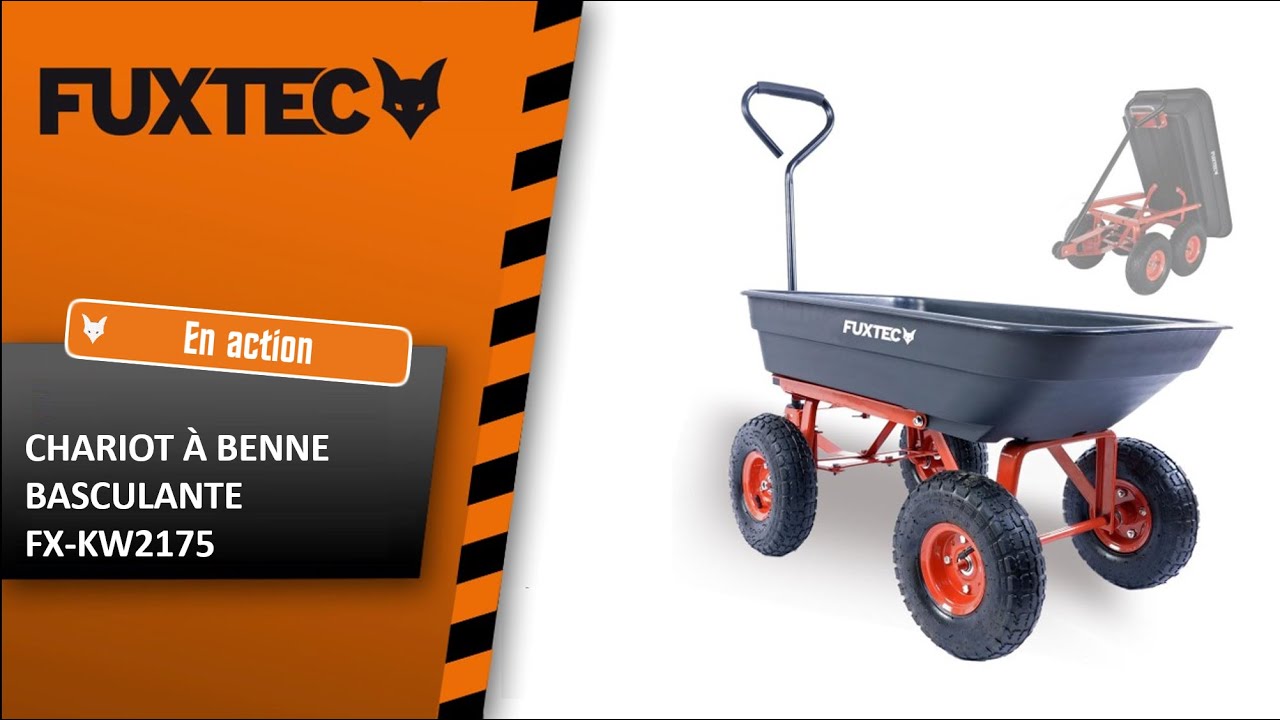 FUXTEC - chariot de jardin à benne basculante FX-KW2175 - En