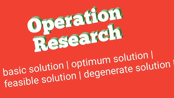 operation research basic solution optimum solution  degenerate solution by polytechnic trb