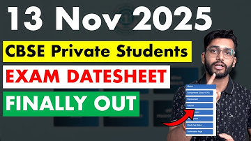📢 CBSE Private Student Date Sheet 2026 OUT! 🗓️ Official Notice Released!