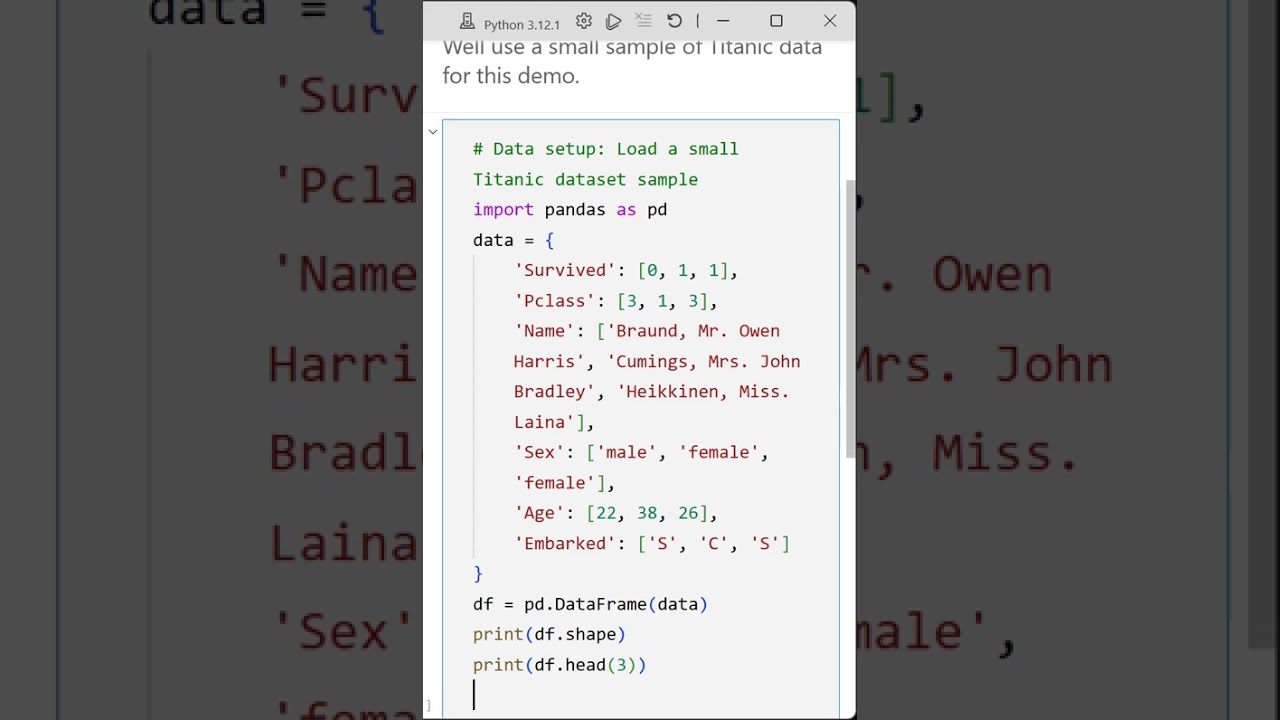 02 Loading and Previewing the Titanic Dataset