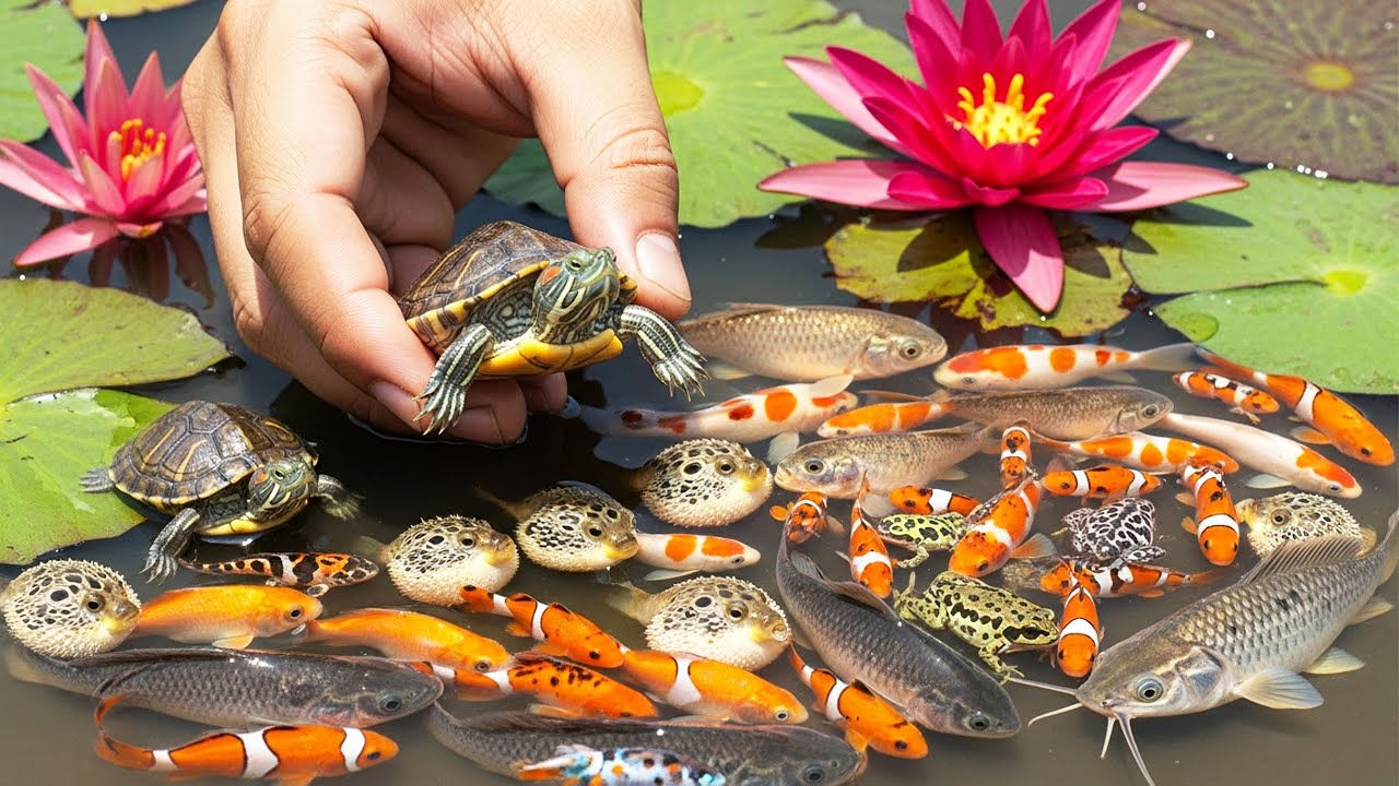 Discovering Tiny Wildlife: Bare Hand Catching in Muddy Water & Lotus Fields