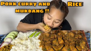 PORK CURRY AND RICE MUKBANG 🤤♥️ MUSKAN KO MUKBANG EPISODE 1 !!