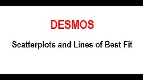 Desmos: Scatterplots and Lines of Best Fit Linear