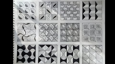 50 Easy & Mesmerizing Zentangle Patterns | Relaxing Drawing Video part 2