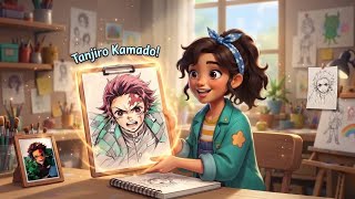 I Drew Tanjiro Kamado from Demon Slayer! 🎨🔥 | My First Anime Drawing