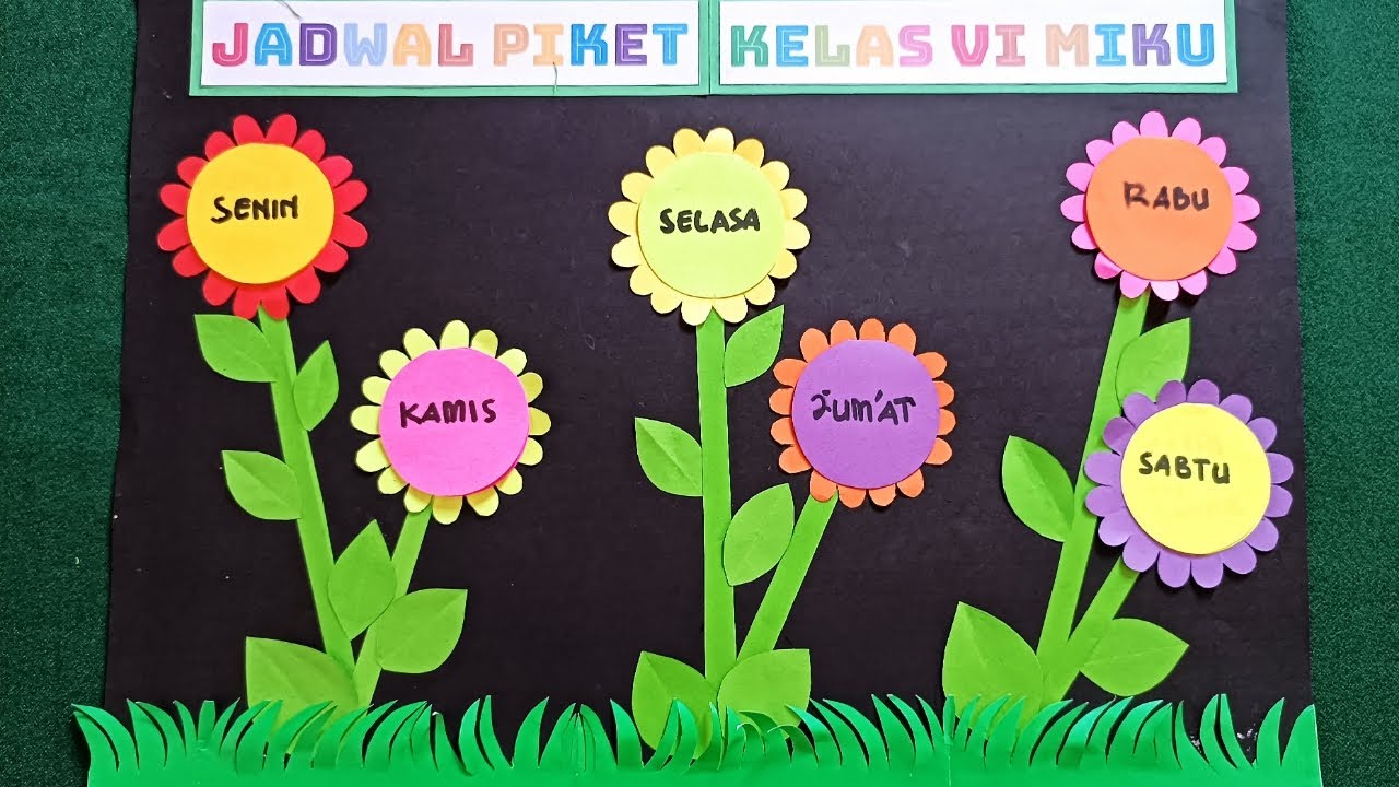 cara-membuat-jadwal-piket-kelas-cantik-dan-mudah-tema-bunga