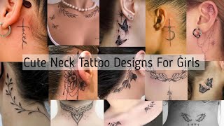 Cute neck tattoo design ideas for girls/ neck tattoo design images for women screenshot 2