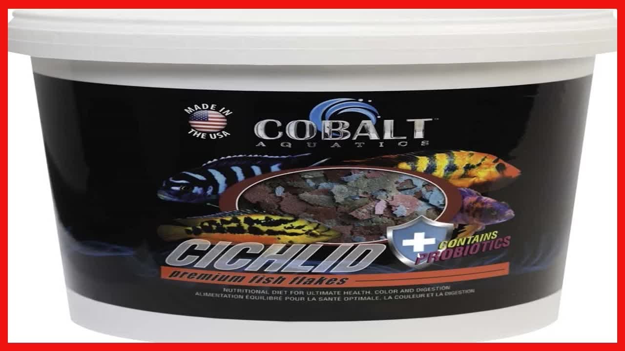 Cobalt Aquatics Cichlid Flakes 16 oz , WhiteBlack 24003N