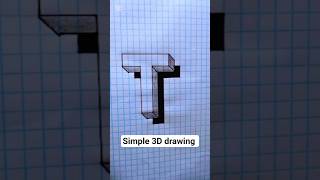 how to draw a letter T optical illusion drawing, #everyone #drawing #shortviral @deeroydm