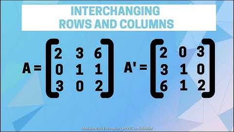 Transpose of a Matrix | Mathematical Economics