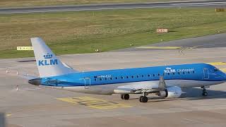 Afternoon Taxi & Takeoff of KLM Embraer E175 at Nuremberg Airport (EDDN) | Plane Spotting