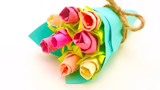 Origami Flower Bouquet Sticky Notes / Easy Post it Origami Flower Rose / Based on @adyxwk  tiktok