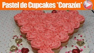 Pastel de Cupcakes en Forma de Corazón - Recetas en Casayfamiliatv - YouTube