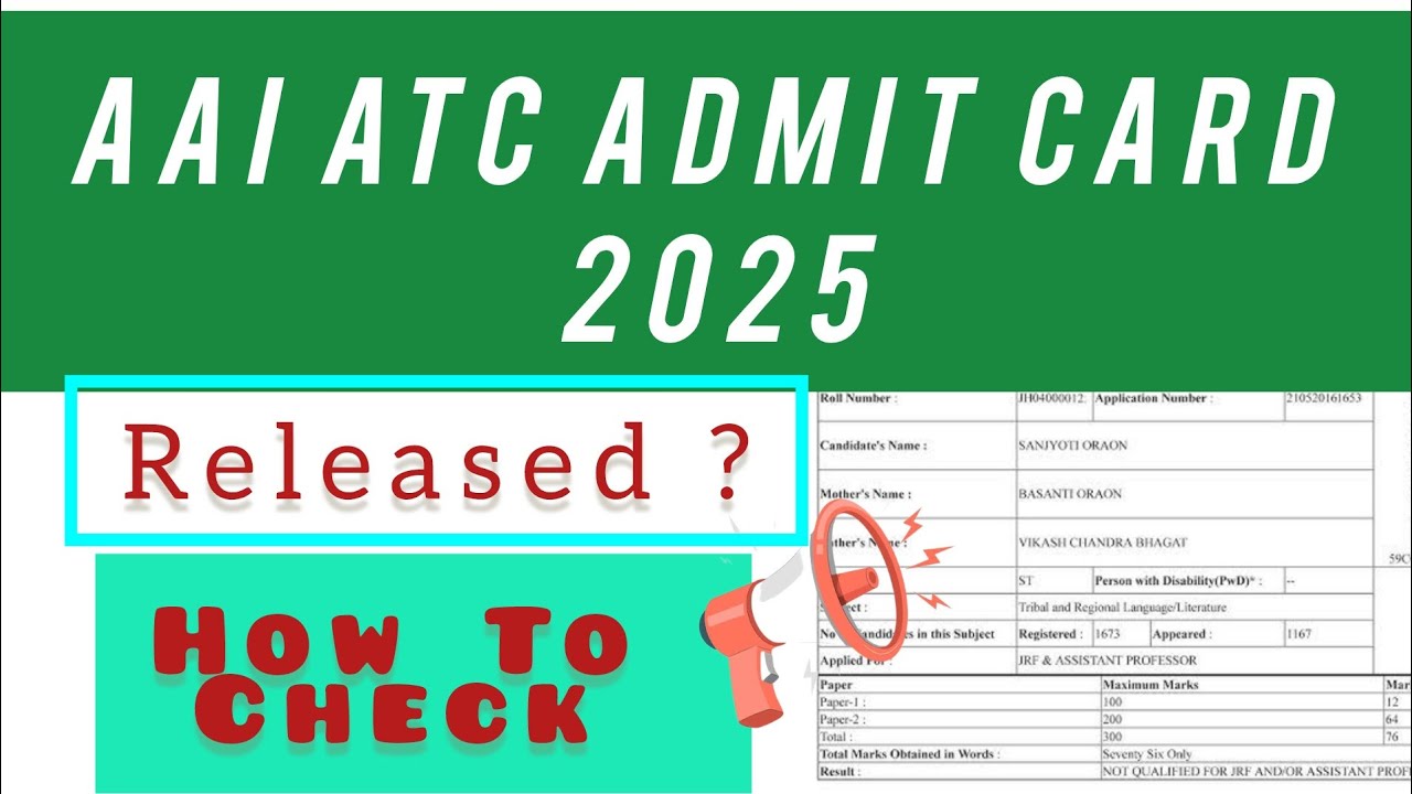 AAI ATC Admit Card 2025 | How To Check AAI ATC ADMIT CARD 2025