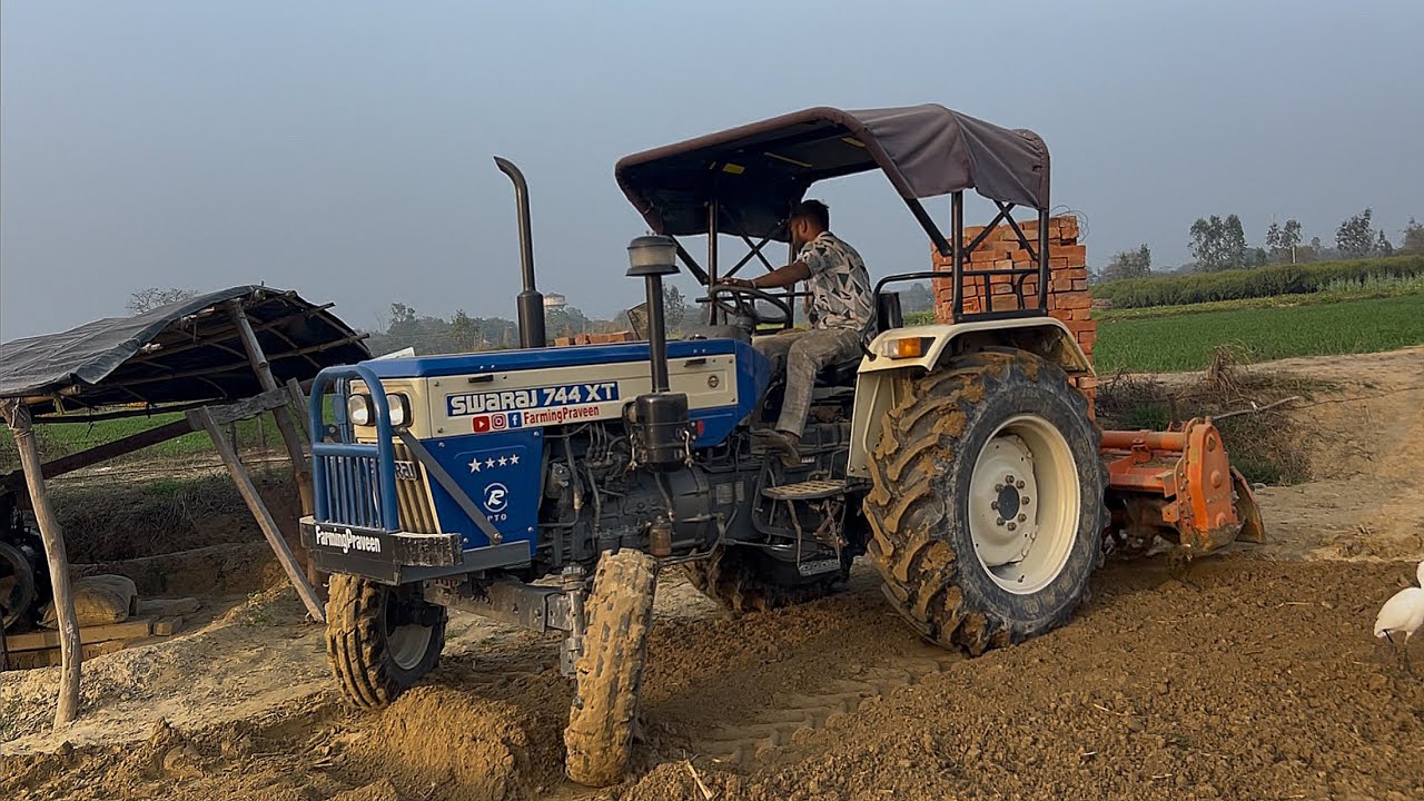 नए बदलाओ और ज्यादा माइलेज Swaraj 744XT New model 52HP With 7 fit Sonalika Rotavetor | Swaraj tractor
