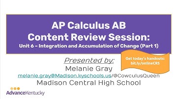 AP Calculus AB Content Review Session #1 - Unit 6 (Part 1)