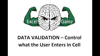 DATA VALIDATION - Control what the User Enters in Cell - Office 365 - 1080p