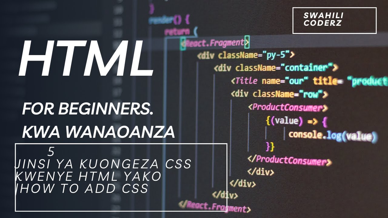 Jinsi ya kuongeza CSS kwenye HTML yako|How to add CSS