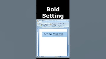 कम्प्यूटर बेसिक | Bold Setting | Microsoft word | Computer Technology #shorts