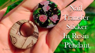 Nail Foil Transfer In Resin Necklace Pendant | Epoxy Resin Art for Beginners | Resin Jewelry