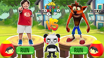 Tag with Ryan vs Crash Bandicoot: On the Run - Combo Panda All Characters Unlocked All Costumes