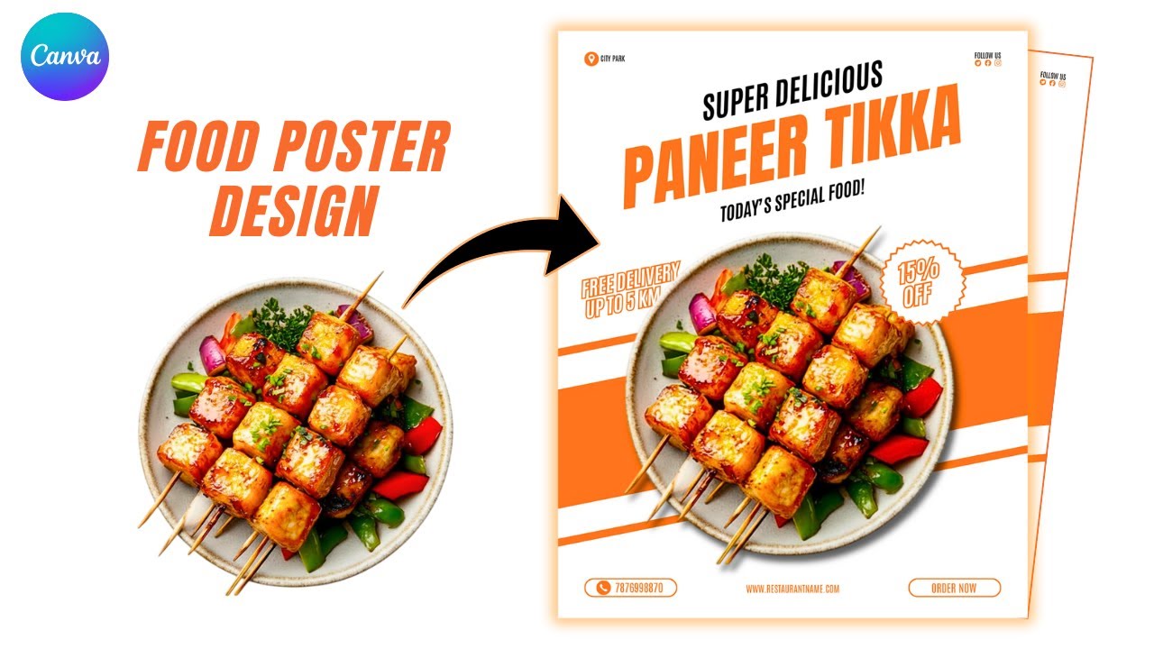 Create Eye-Catching Food Poster Designs with Smart Canva Hacks | Canva Tutorial