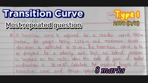 Transition Curve Numerical / Survey III / Part 1 / 5th semester / #ctevt