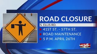 Portion of Sioux Falls road closed Thursday
