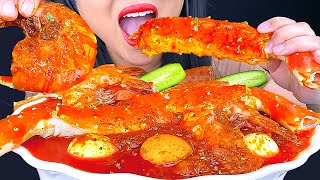 ASMR GIANT KING CRAB & SHRIMP DRENCHED IN SEAFOOD BOIL SAUCE MUKBANG 🦀 | EATING SHOW | ASMR PHAN