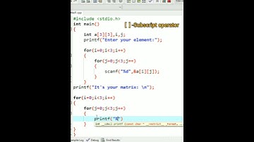 draw matrix in c by using array #computer #coding #c #array