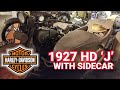Unrestored 1927 Harley Davidson J with Sidecar