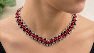 DIY Beaded Necklace Tutorial | Rice Pearls, Crystals & Seed Bead Jewelry Making Pattern #beadlot