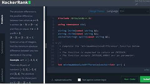 Hacker Rank Interview Prep: Minimum Absolute Difference in an Array