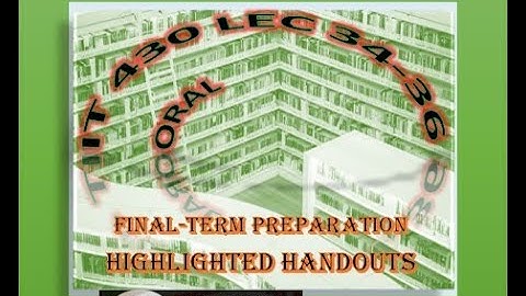 IT 430 Oral Highlighted Handouts Final term preparation Lec34-36