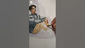 #viral #viralvideo #dailysketches #figuredrawing #watercolouronpaper #pal #javedmohsin #arijitsingh