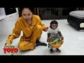 Smart YoYo JR helps mom to prepare a meal for him