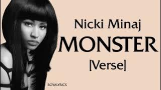 Nicki Minaj - MONSTER (Verse - Lyrics) pull up in the sri lanka, whatt am i a nicki fan?