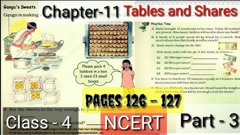Tables and Shares || NCERT| Class-4||Chapter-11 || |Math-Magic|| Q-Solutions|| Part 3 Pages 126-127