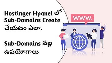 How to Create Subdomain in Hostinger Hpanel in Telugu | Create Subdomain in telugu | telugu ultimate