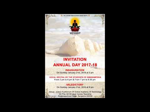 SWARAMEDHA INTERNATIONAL MUSIC ACADEMY ANNUAL DAY-2017-18 INVITATION PAGES WITH GEETE 1 TO 10