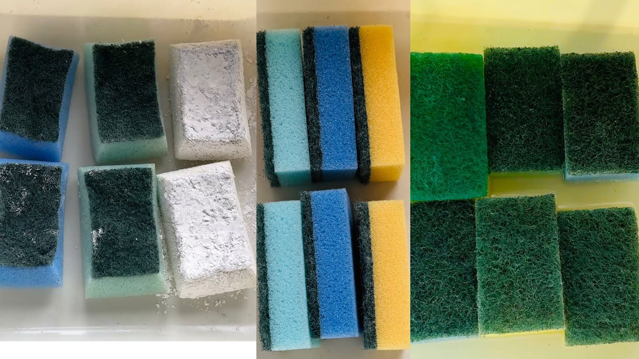 ASMR October highlights part 2 kitchen sponge rip only compilation Ripping wet jelly etc sponges