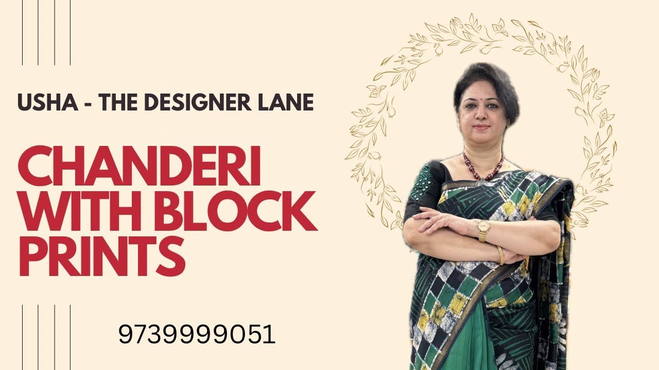 Chanderi with block prints // free shipping // @ 9739999051.