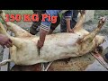 Nepali village life150 kg pork cutting and cookingpig cuttingfishing man