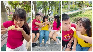 LNS - Story Prank Falling Ice Cream & 2 Best Friend 🤣🍦💋 Linh Nhi Su Hao #shorts by LNS vs SH TikTok