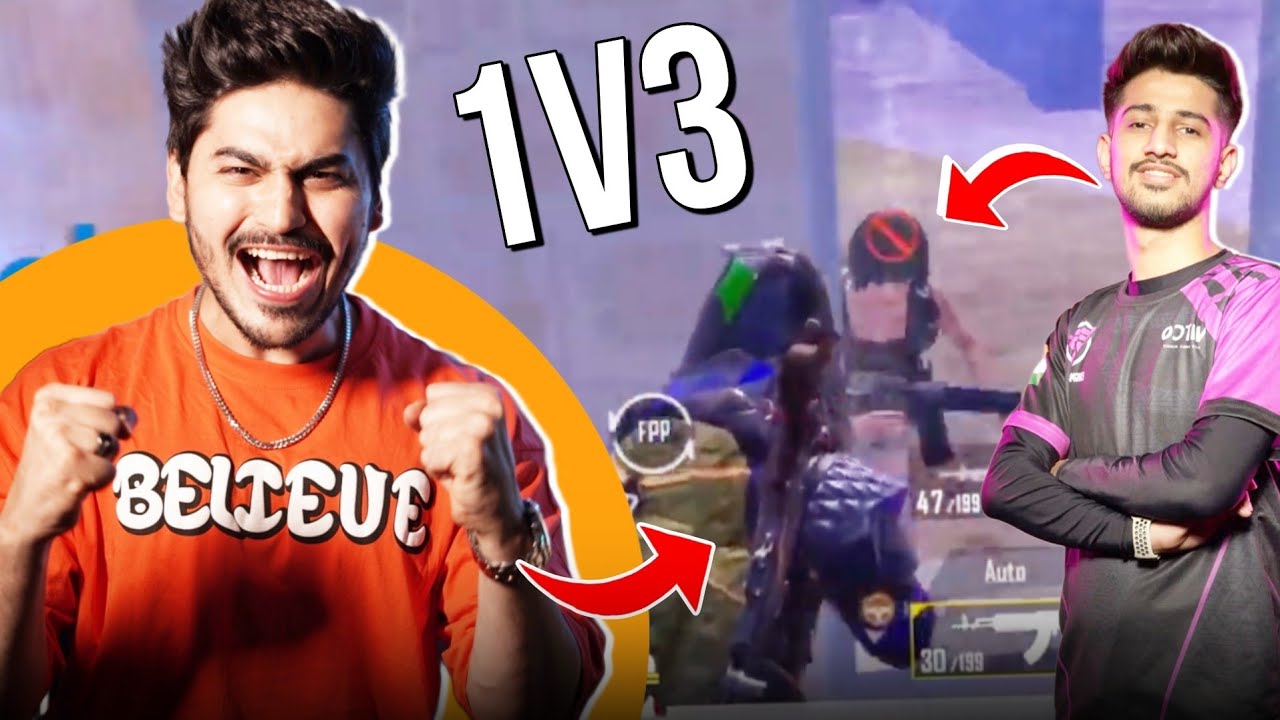 Joker First Kill In T1 - 1v3 Owais Team😱