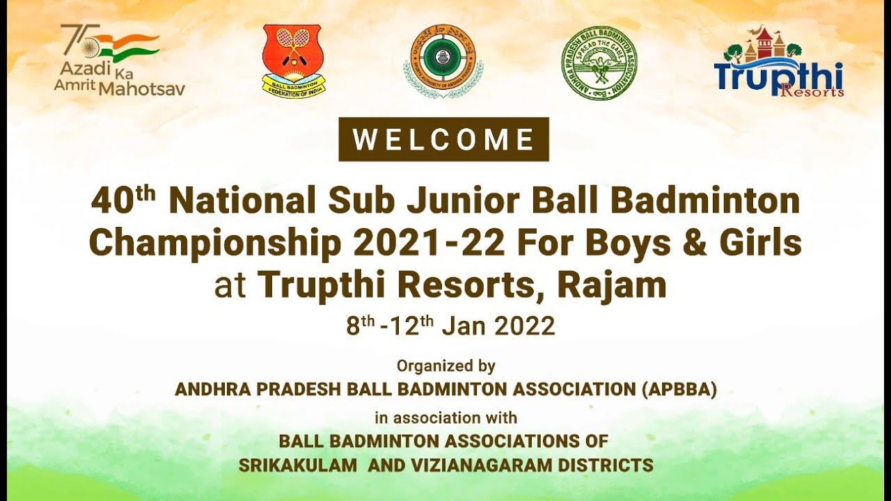 40th Nationals Sub Junior Ball Badminton Championship 2021-22 - YouTube