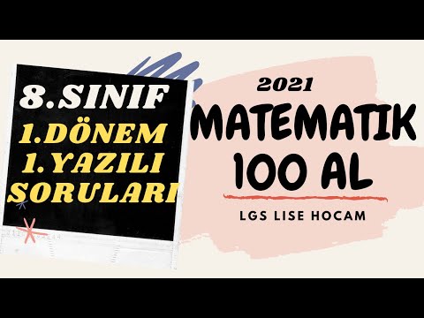 2021 8.SINIF MATEMATİK 1.DÖNEM 1.YAZILI SORULARI 👉100 ALDIRAN SORULAR( YENİ NESİL SINAV)