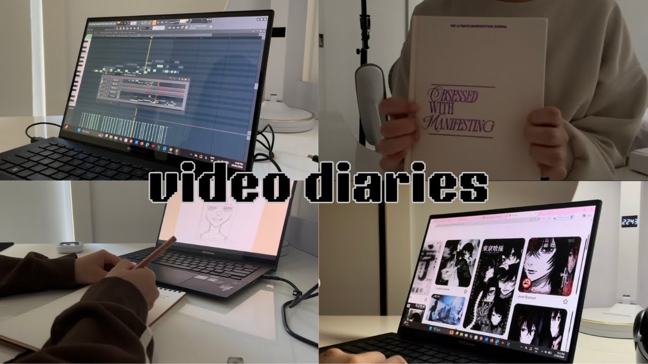 video diaries of a stay at home teen | drawing, music production, cooking, pinterest...