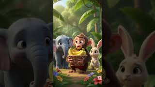The Greedy Monkey 🐒🍌 | A Story About Sharing #TheGreedyMonkey #kidscartoon  #animalstories